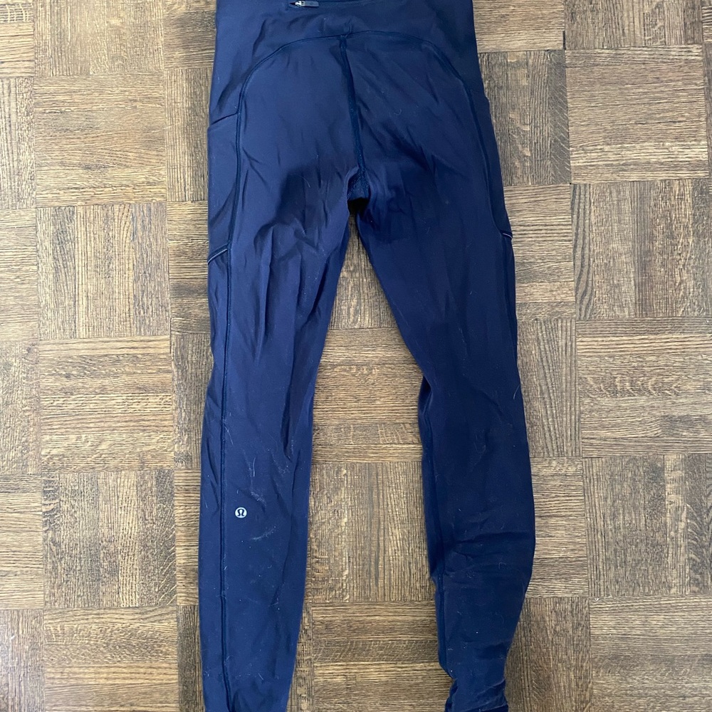 Navy Lululemon Leggings, size 4
